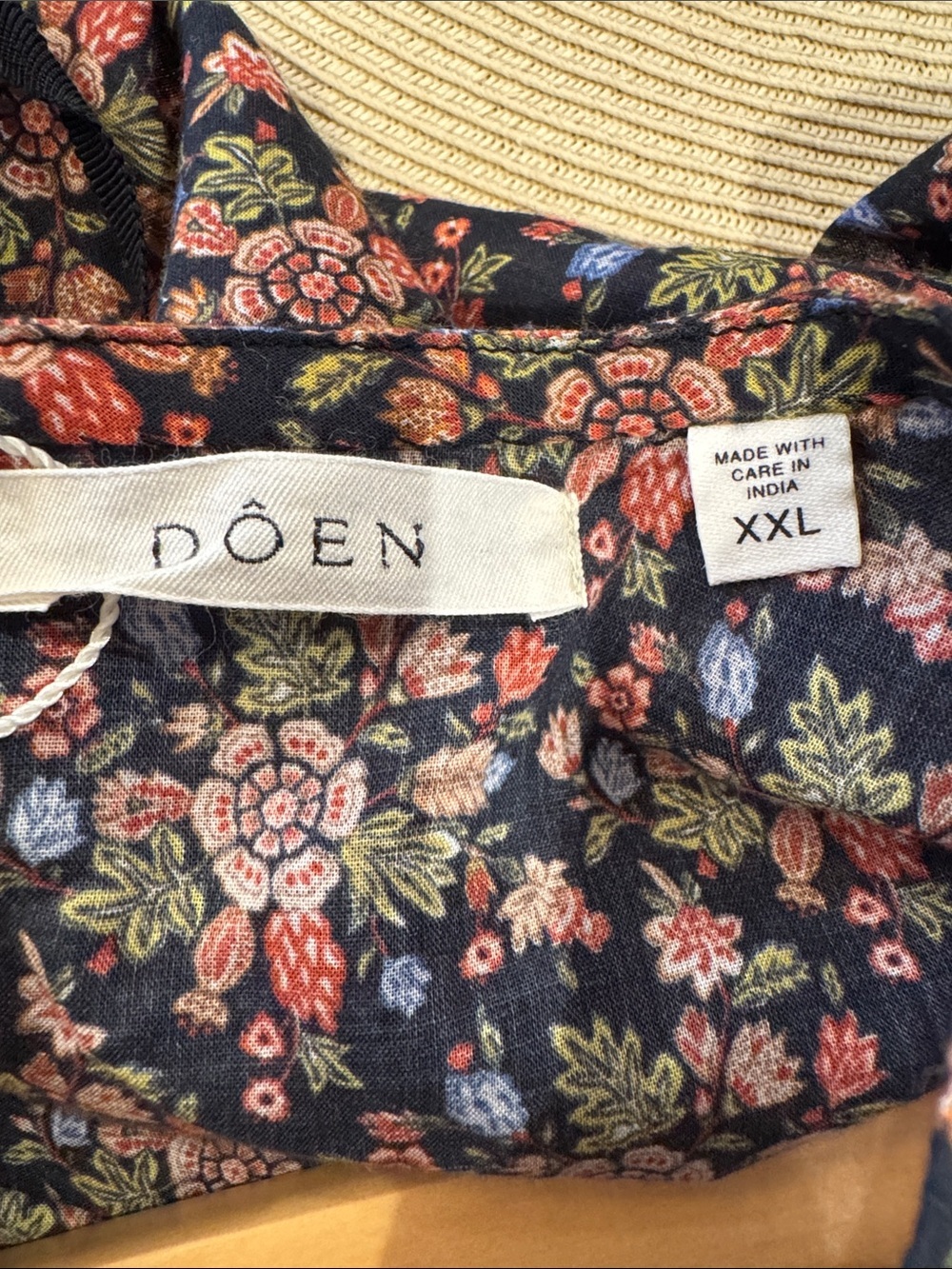 NWT Doen Rhodia in Noir Forest Floral Lightweight Organic Cotton Maxi Dress XXL - Picture 15 of 15